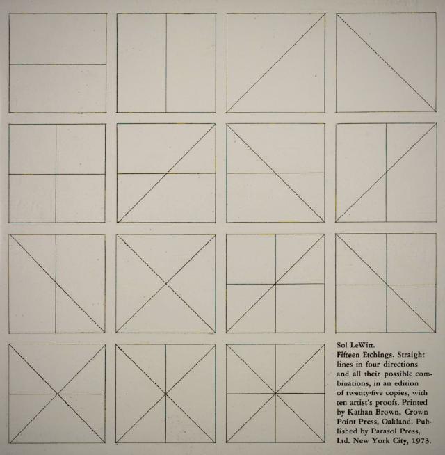 Fifteen Etchings by Sol Lewitt, 1973